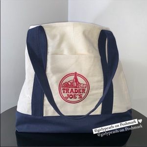 Embroidered Trader Joe's Tote Bag NEW
